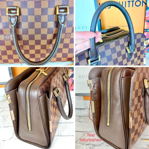 Louis Vuitton Damier Ebene Triana handbag crossbody with free strap and tassel - Picture 15 of 16